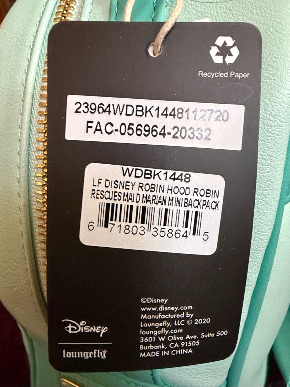 Loungefly Disney Robin Hood Rescues Maid Marian Backpack - Picture 6 of 6
